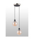 Placid 20cm 2 Light Pendant E14 15cm Round Glass Shades Satin Nickel Amber Plated & Satin Black-7