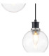 Placid 20cm 2 Light Pendant E14 15cm Round Glass Shades Satin Nickel Clear & Satin Black-6