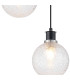 Placid 20cm 2 Light Pendant E14 15cm Round Dimpled Glass Shades Satin Nickel Clear & Satin Black-6