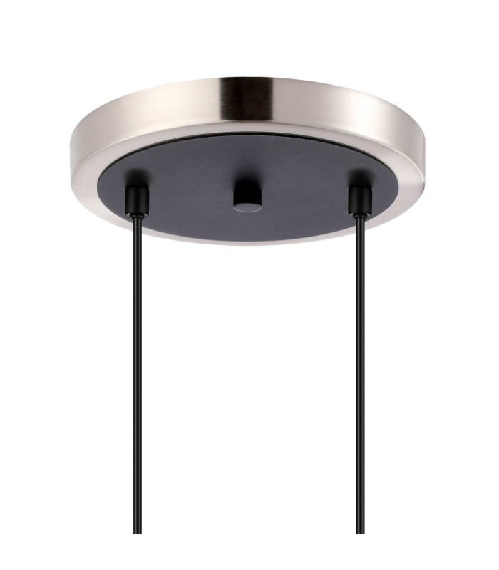 Placid 20cm 2 Light Pendant E14 15cm Round White & Grey Marble Effect Glass Shades Satin Nickel & Satin Black Framework-5