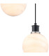 Placid 20cm 2 Light Pendant E14 15cm Round White & Grey Marble Effect Glass Shades Satin Nickel & Satin Black Framework-6