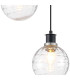 Placid 20cm 2 Light Pendant E14 15cm Round Textured Melting Glass Shades Satin Nickel Clear & Satin Black-6