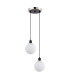 Placid 20cm 2 Light Pendant E14 15cm Round Glass Shades Satin Nickel Opal & Satin Black-4