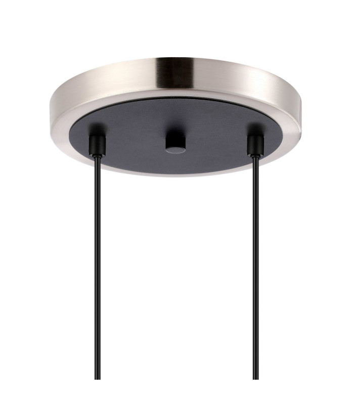 Placid 20cm 2 Light Pendant E14 15cm Round Glass Shades Satin Nickel Opal & Satin Black-5