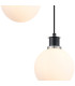 Placid 20cm 2 Light Pendant E14 15cm Round Glass Shades Satin Nickel Opal & Satin Black-6