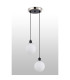 Placid 20cm 2 Light Pendant E14 15cm Round Glass Shades Satin Nickel Opal & Satin Black-7