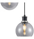 Placid 20cm 2 Light Pendant E14 15cm Round Glass Shades Satin Nickel Smoke Plated & Satin Black-6