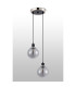 Placid 20cm 2 Light Pendant E14 15cm Round Glass Shades Satin Nickel Smoke Plated & Satin Black-7