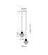 Placid 20cm 2 Light Pendant E14 15cm Round Speckled Glass Shades Satin Nickel White & Satin Black-2