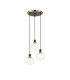 Placid 38cm Round Pendant 3 Light E14 15cm Round Glass Shade Brass Clear & Satin Black-1