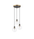 Placid 38cm Round Pendant 3 Light E14 15cm Round Glass Shade Brass Clear & Satin Black-4