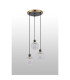 Placid 38cm Round Pendant 3 Light E14 15cm Round Textured Crumple Glass Shade Brass Clear & Satin Black-7