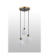 Placid 38cm Round Pendant 3 Light E14 15cm Round White & Grey Marble Effect Glass Shade Brass & Satin Black Framework-7