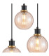 Placid 38cm Round Pendant 3 Light E14 15cm Round Segment Glass Shade Brass Amber Plated & Satin Black-6