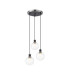 Placid 38cm Round Pendant 3 Light E14 15cm Round Glass Shade Satin Nickel Clear & Satin Black-1