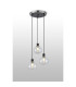 Placid 38cm Round Pendant 3 Light E14 15cm Round Glass Shade Satin Nickel Clear & Satin Black-3