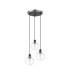Placid 38cm Round Pendant 3 Light E14 15cm Round Glass Shade Satin Nickel Clear & Satin Black-4
