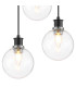 Placid 38cm Round Pendant 3 Light E14 15cm Round Glass Shade Satin Nickel Clear & Satin Black-6