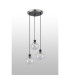 Placid 38cm Round Pendant 3 Light E14 15cm Round Glass Shade Satin Nickel Clear & Satin Black-7