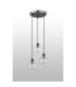 Placid 38cm Round Pendant 3 Light E14 15cm Round Crackled Glass Shade Satin Nickel Clear & Satin Black-7