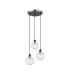 Placid 38cm Round Pendant 3 Light E14 15cm Round Textured Crumple Glass Shade Satin Nickel Clear & Satin Black-3