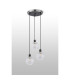 Placid 38cm Round Pendant 3 Light E14 15cm Round Textured Crumple Glass Shade Satin Nickel Clear & Satin Black-6