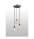 Placid 38cm Round Pendant 3 Light E14 15cm Round Textured Diamond Pattern Glass Shade Satin Nickel Clear & Satin Black-3