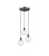 Placid 38cm Round Pendant 3 Light E14 15cm Round Textured Diamond Pattern Glass Shade Satin Nickel Clear & Satin Black-4