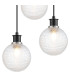 Placid 38cm Round Pendant 3 Light E14 15cm Round Textured Diamond Pattern Glass Shade Satin Nickel Clear & Satin Black-6