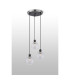 Placid 38cm Round Pendant 3 Light E14 15cm Round Textured Diamond Pattern Glass Shade Satin Nickel Clear & Satin Black-7