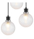 Placid 38cm Round Pendant 3 Light E14 15cm Round Dimpled Glass Shade Satin Nickel Clear & Satin Black-6