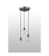 Placid 38cm Round Pendant 3 Light E14 15cm Round Dimpled Glass Shade Satin Nickel Clear & Satin Black-7