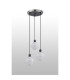 Placid 38cm Round Pendant 3x E14 15cm Round White & Grey Marble Effect Glass Shade Satin Nickel & Satin Black Framework-6