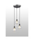 Placid 38cm Round Pendant 3 Light E14 15cm Round Textured Melting Glass Shade Satin Nickel Clear & Satin Black-3