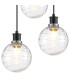 Placid 38cm Round Pendant 3 Light E14 15cm Round Textured Melting Glass Shade Satin Nickel Clear & Satin Black-6