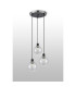 Placid 38cm Round Pendant 3 Light E14 15cm Round Textured Melting Glass Shade Satin Nickel Clear & Satin Black-7