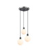 Placid 38cm Round Pendant 3 Light E14 15cm Round Glass Shade Satin Nickel Opal & Satin Black-1