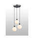 Placid 38cm Round Pendant 3 Light E14 15cm Round Glass Shade Satin Nickel Opal & Satin Black-3
