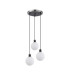 Placid 38cm Round Pendant 3 Light E14 15cm Round Glass Shade Satin Nickel Opal & Satin Black-4