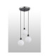 Placid 38cm Round Pendant 3 Light E14 15cm Round Glass Shade Satin Nickel Opal & Satin Black-7