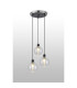 Placid 38cm Round Pendant 3 Light E14 15cm Round Ribbed Glass Shade Satin Nickel Clear & Satin Black-3
