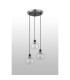 Placid 38cm Round Pendant 3 Light E14 15cm Round Ribbed Glass Shade Satin Nickel Clear & Satin Black-7