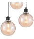 Placid 38cm Round Pendant 3 Light E14 15cm Round Segment Glass Shade Satin Nickel Amber Plated & Satin Black-6