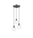 Placid 38cm Round Pendant 3 Light E14 15cm Round Segment Glass Shade Satin Nickel Clear & Satin Black-1