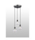 Placid 38cm Round Pendant 3 Light E14 15cm Round Segment Glass Shade Satin Nickel Clear & Satin Black-3