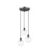 Placid 38cm Round Pendant 3 Light E14 15cm Round Segment Glass Shade Satin Nickel Clear & Satin Black-4