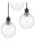 Placid 38cm Round Pendant 3 Light E14 15cm Round Segment Glass Shade Satin Nickel Clear & Satin Black-6