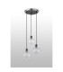 Placid 38cm Round Pendant 3 Light E14 15cm Round Segment Glass Shade Satin Nickel Clear & Satin Black-7