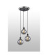 Placid 38cm Round Pendant 3 Light E14 15cm Round Segment Glass Shade Satin Nickel Smoke Plated & Satin Black-3