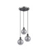 Placid 38cm Round Pendant 3 Light E14 15cm Round Segment Glass Shade Satin Nickel Smoke Plated & Satin Black-4